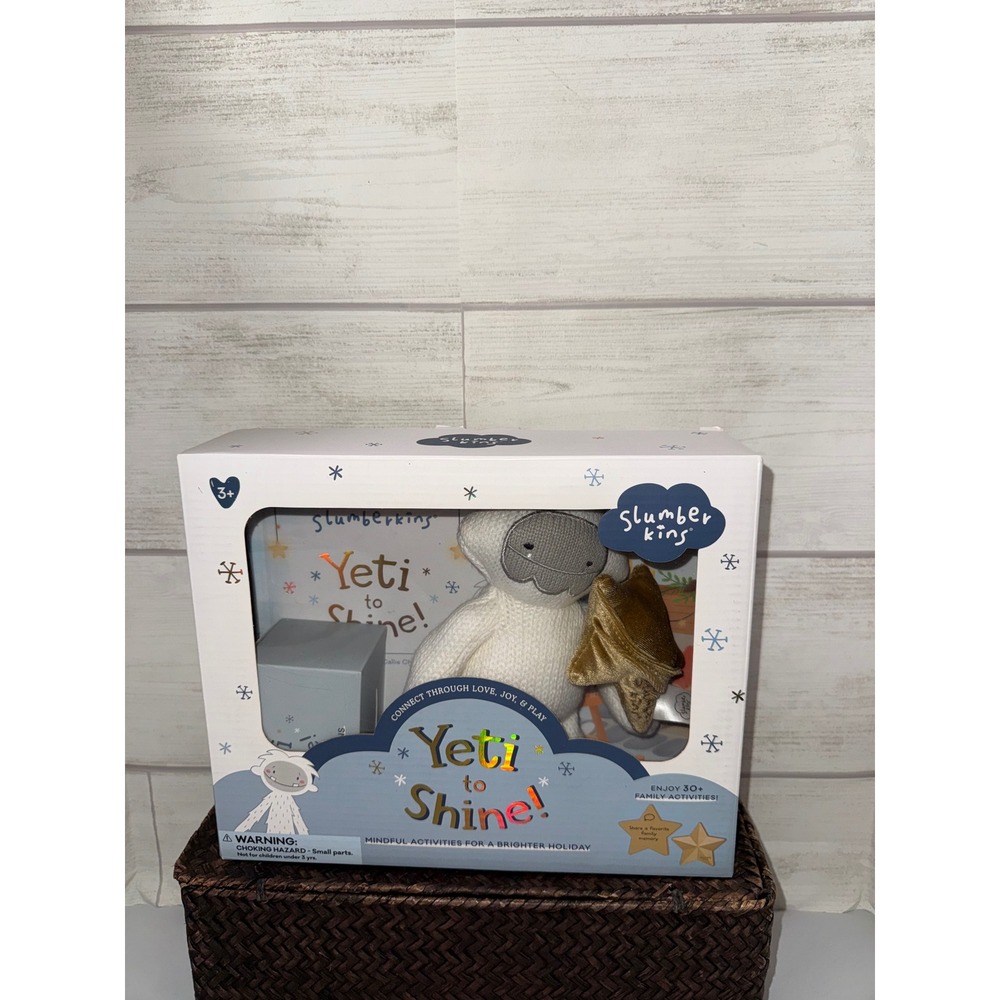 Slumberkins Yeti to Shine Holiday Activity Kit Plush Book & 33 Tokens New